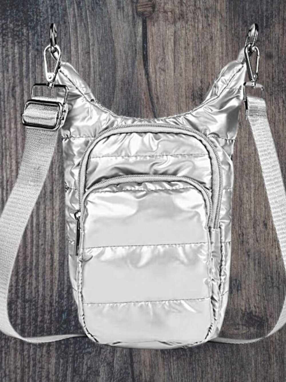 SILVER Water Bottle Tumbler Phone Carrier Bag Organizer NEW